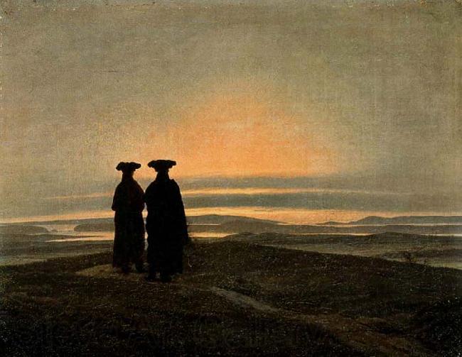 Caspar David Friedrich Evening Landscape with Two Men